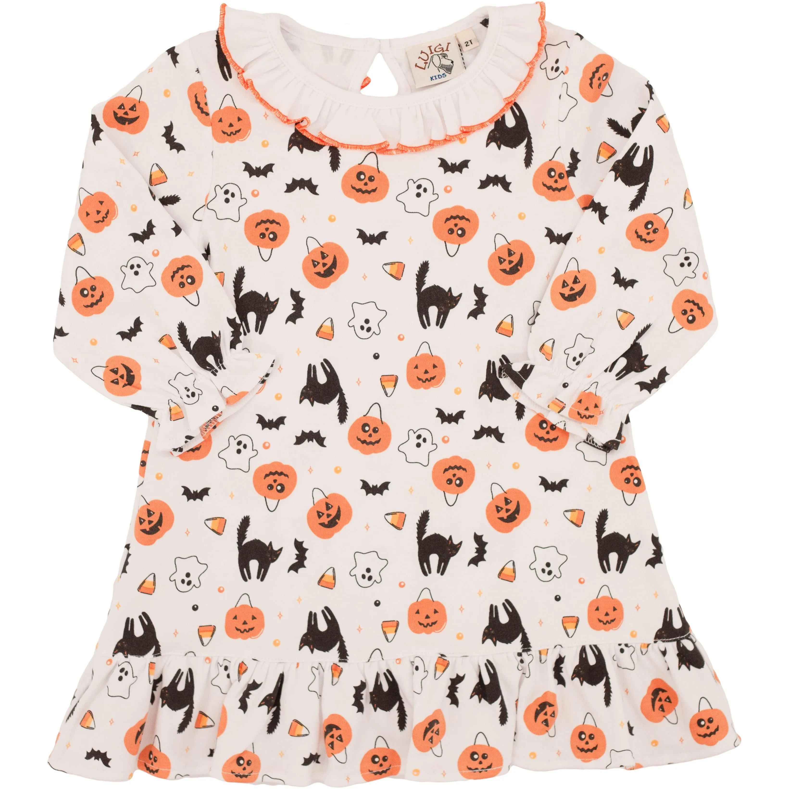 Halloween Print Ruffle Dress