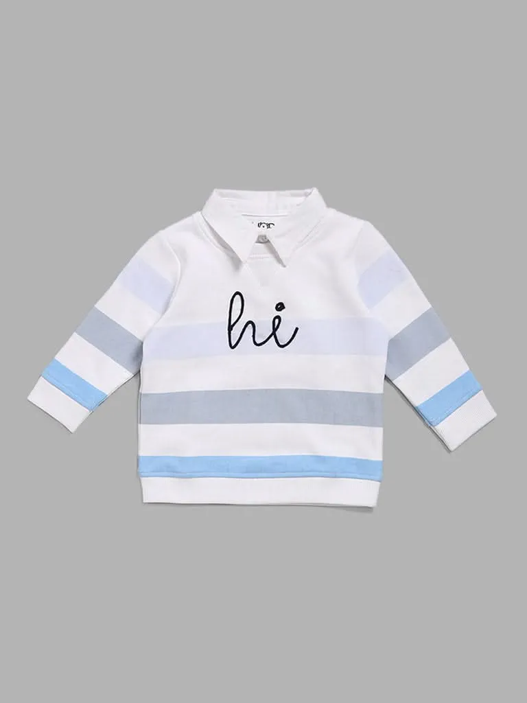 HOP Baby Block Striped White T-Shirt