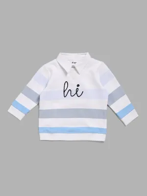 HOP Baby Block Striped White T-Shirt