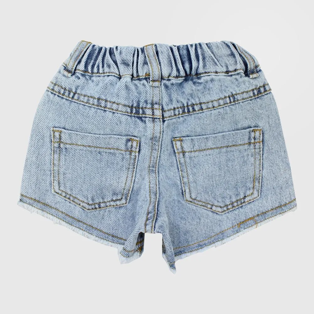 Little Flower Jean Shorts