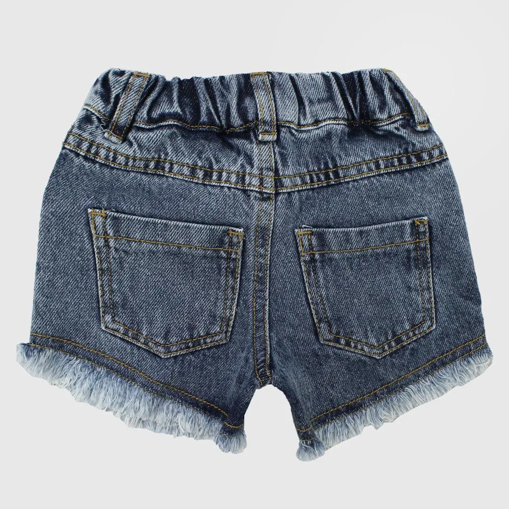 Little Flower Jean Shorts