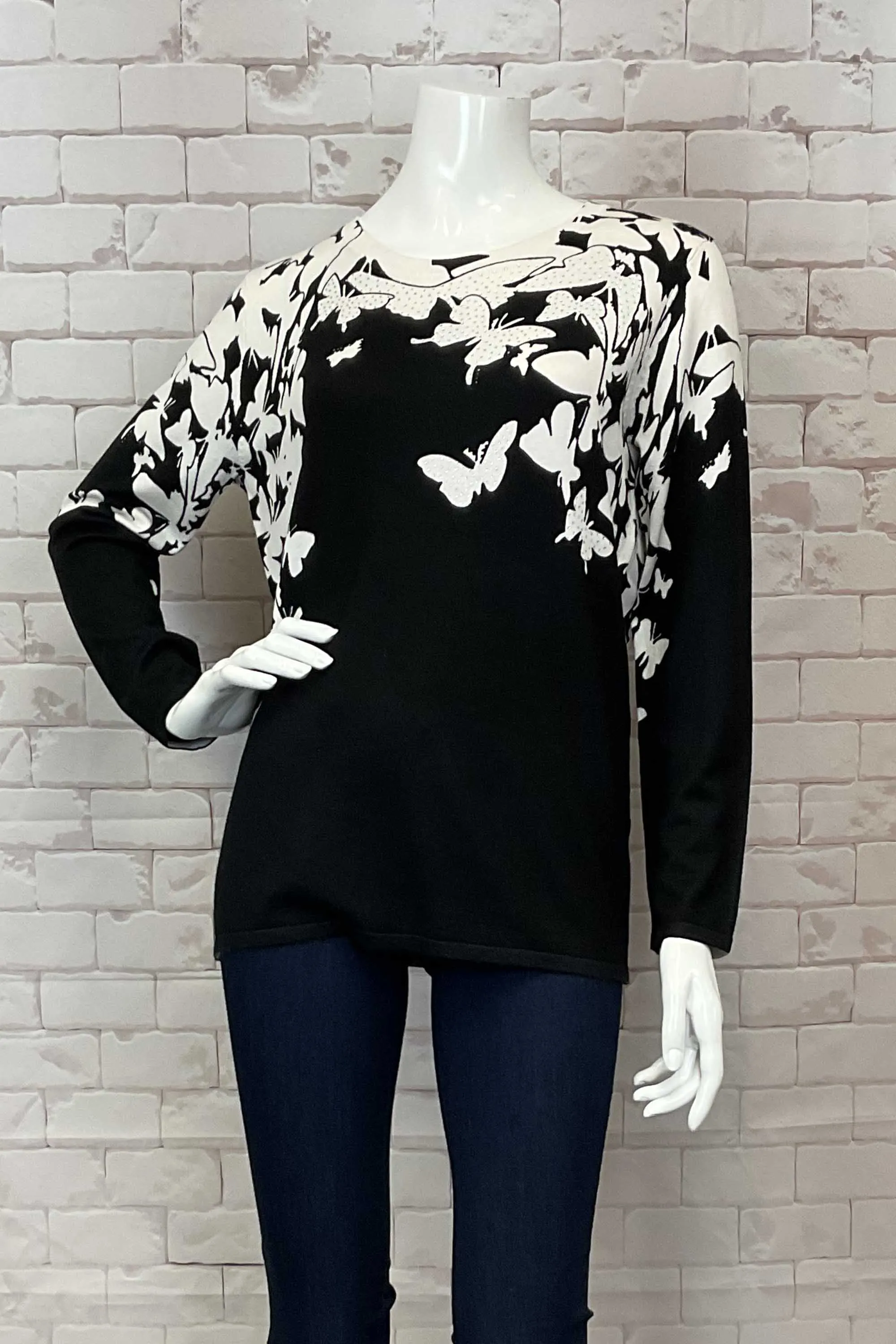 LS TOP BUTTERFLY PRINT