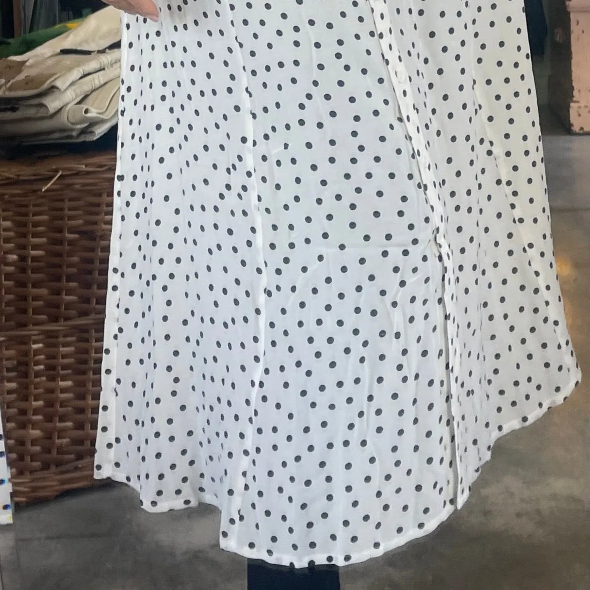 Maelle Polka Dot Dress in White