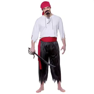 Mens Pirate Shipmate Costume Caribbean Sailor Fancy Dress