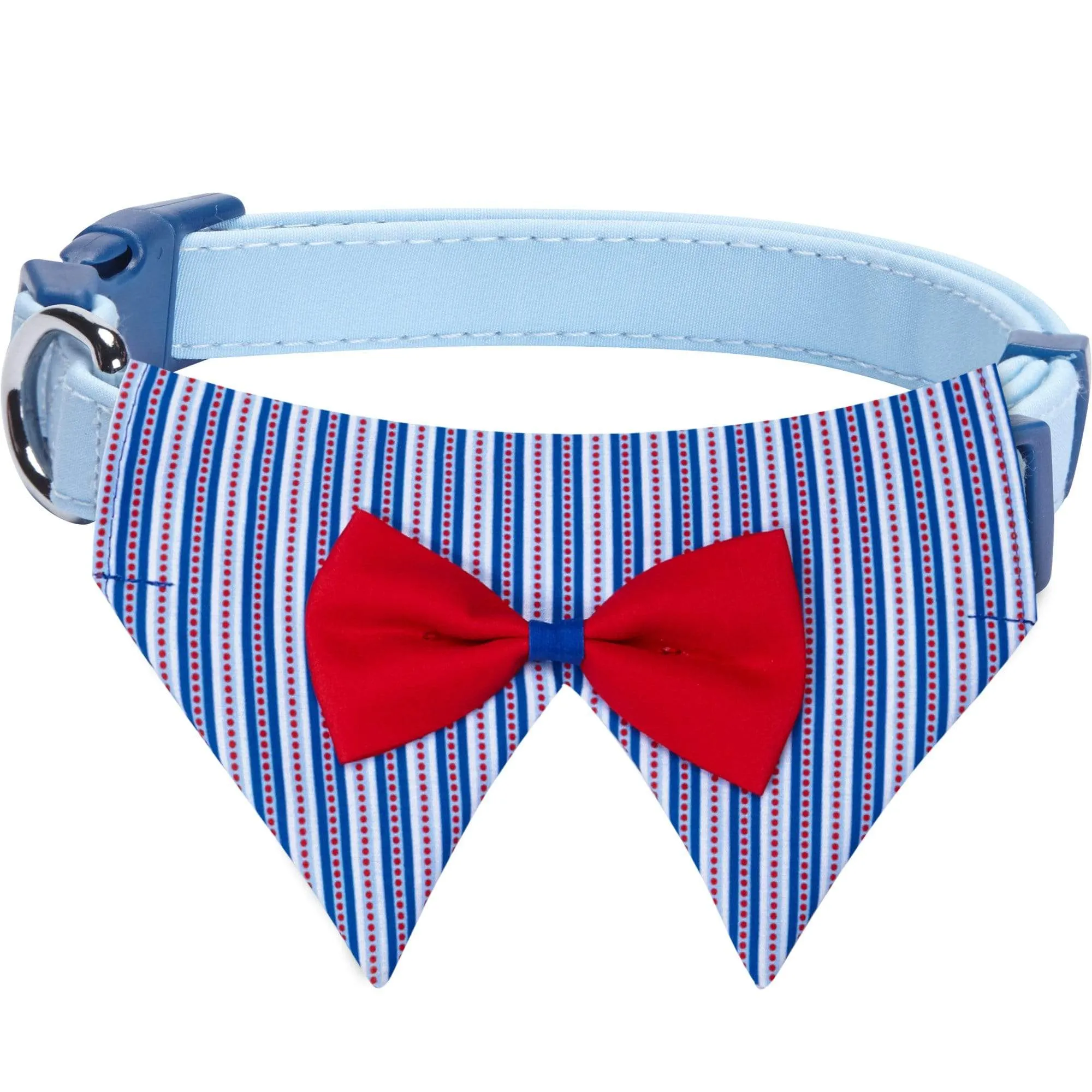 Nautical Dog Collars Anchors Vacation Beach Collar Bandana with Bowtie Summer Bon Voyage Collar for S M L Pets