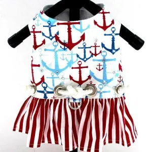 Nautical Sailor Dog Harness Dress