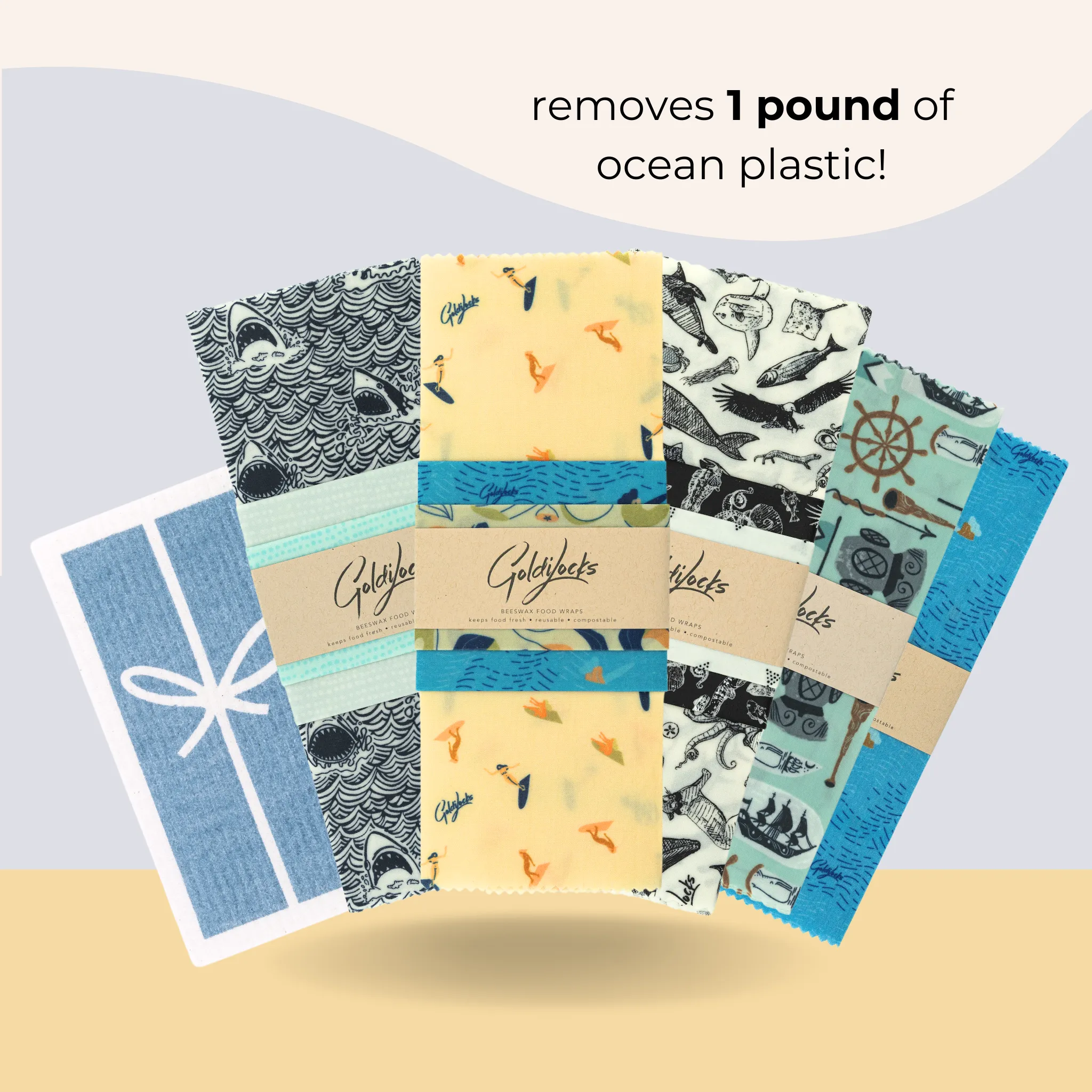 Ocean Favourites Bundle: Beeswax Wraps   Swedish Dishcloths