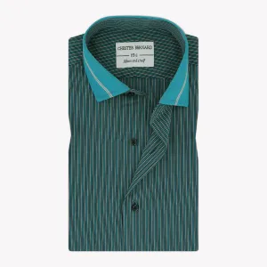 Ocean Green Casual Shirt With Fancy Stripes OL-202