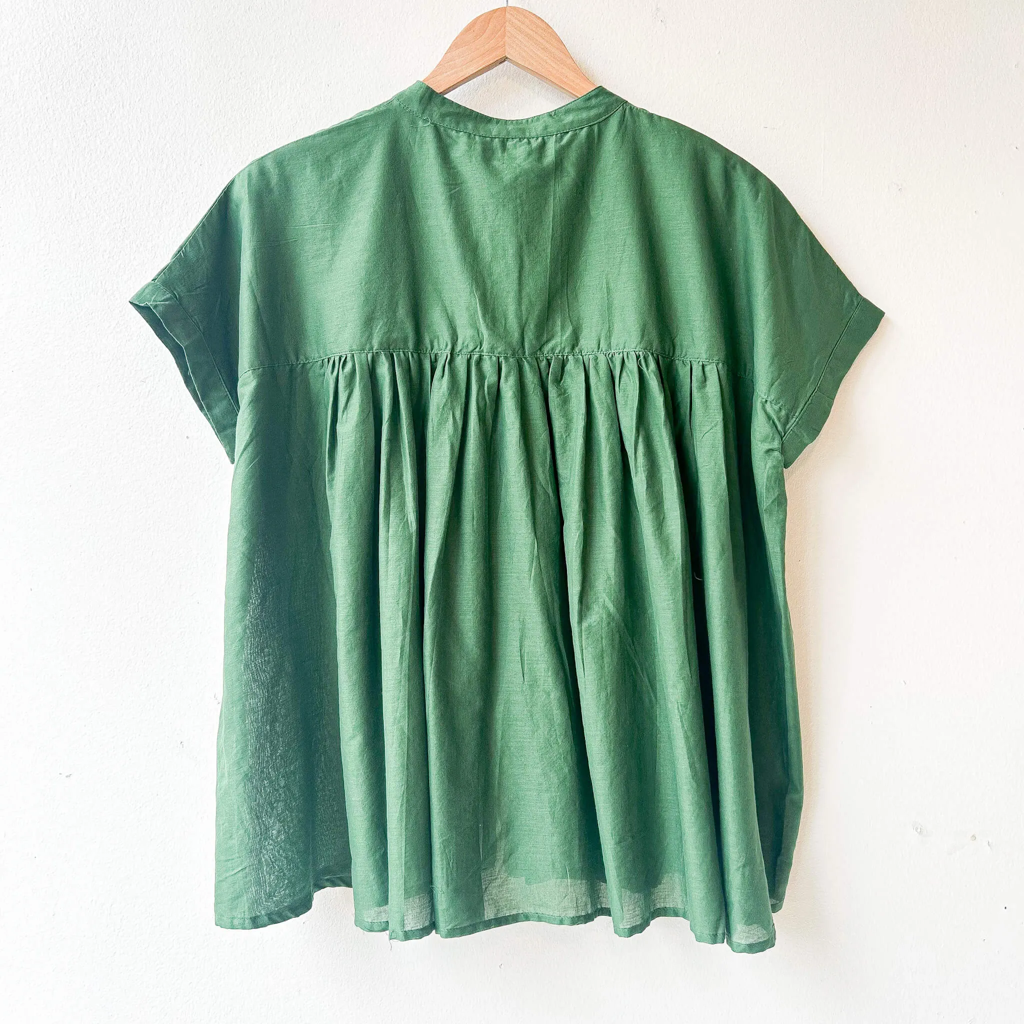 OPTIM | Cotton Gathered Blouse