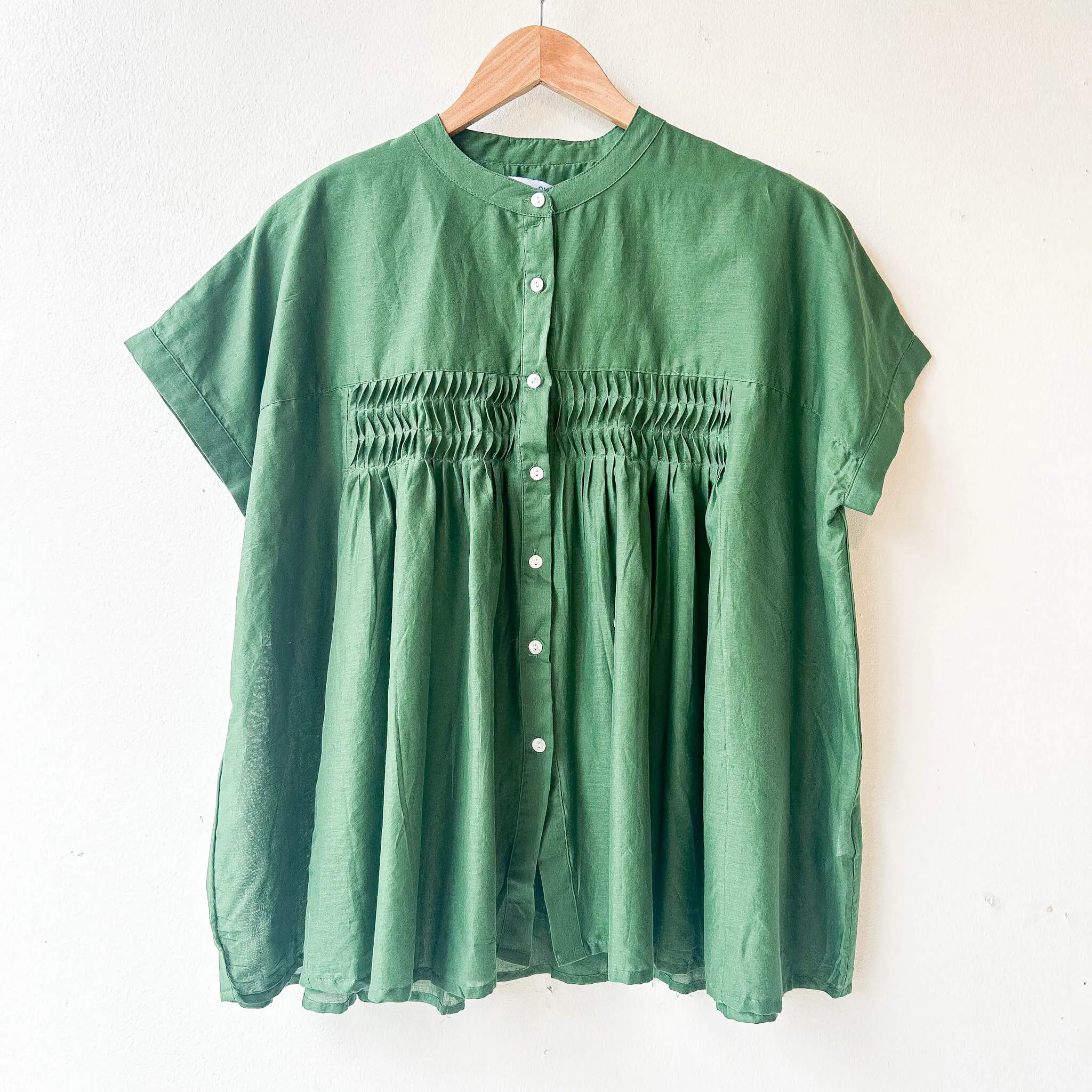 OPTIM | Cotton Gathered Blouse