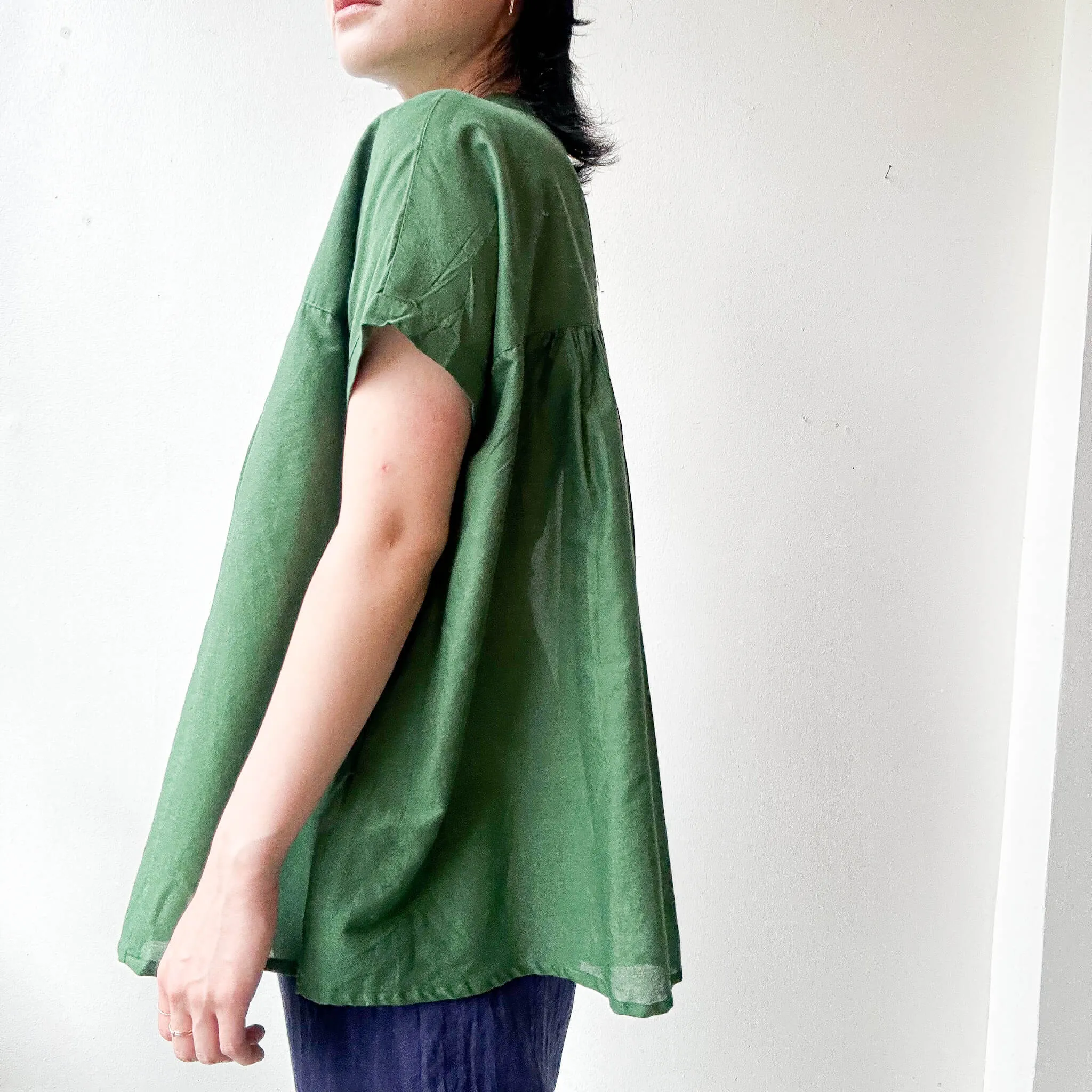 OPTIM | Cotton Gathered Blouse