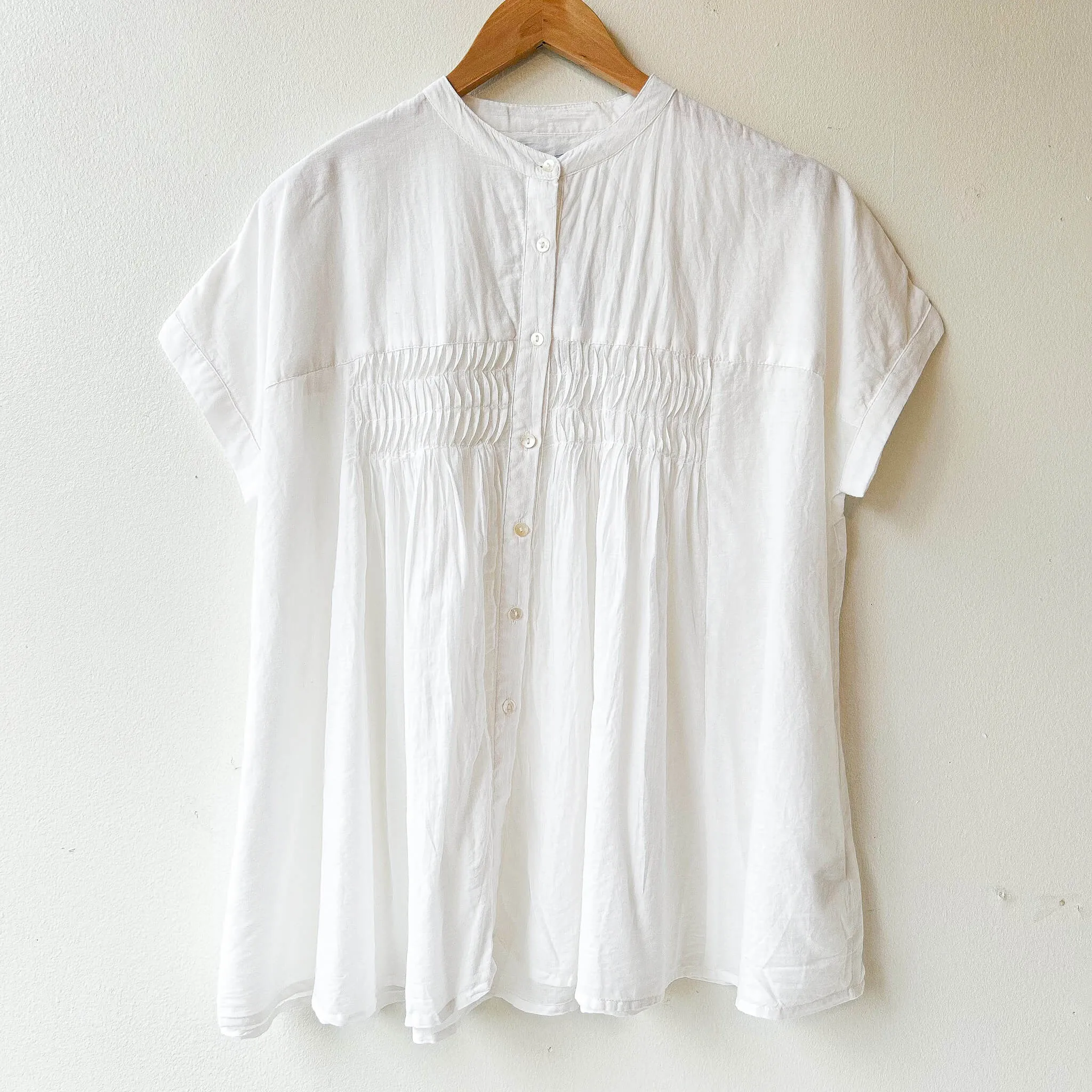 OPTIM | Cotton Gathered Blouse