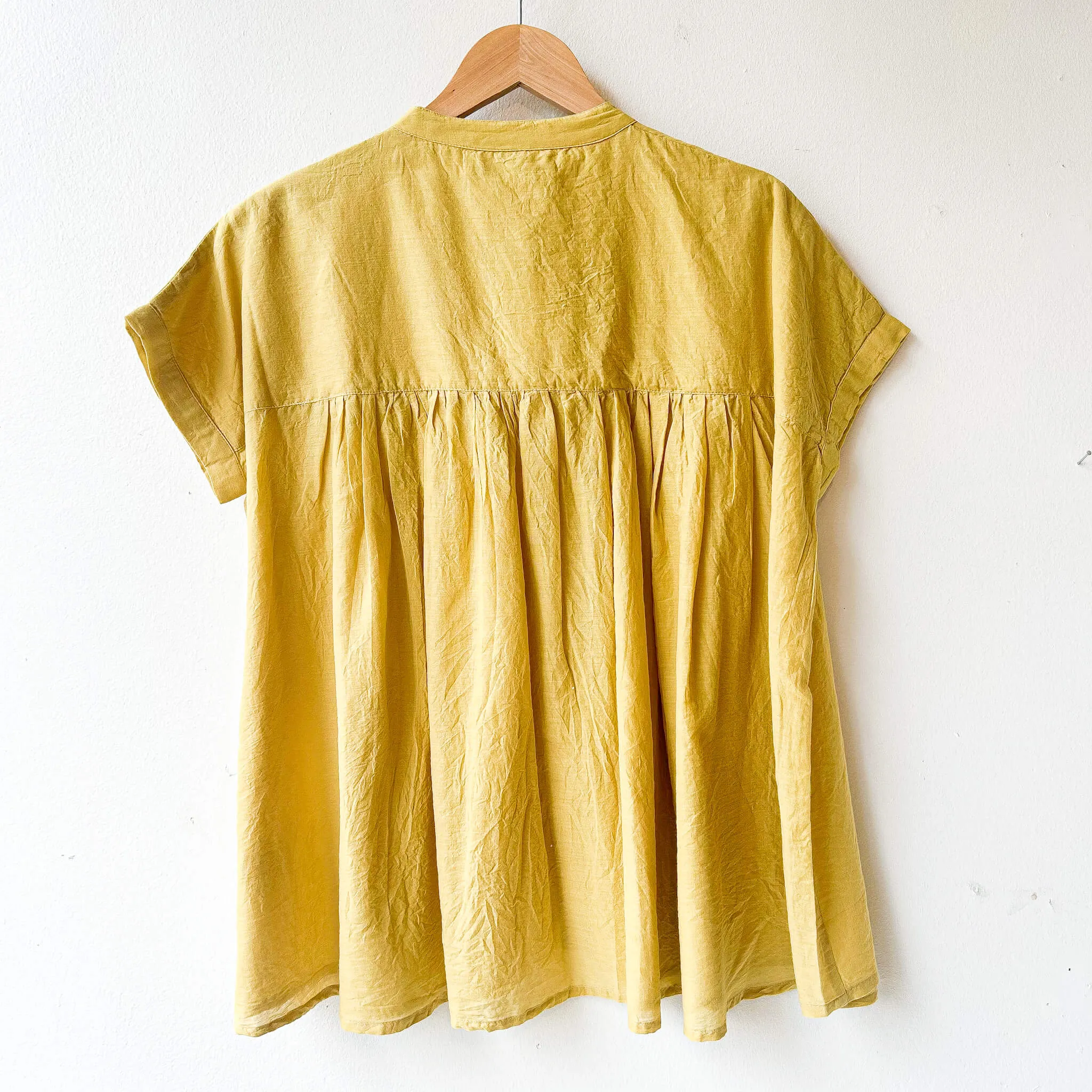 OPTIM | Cotton Gathered Blouse