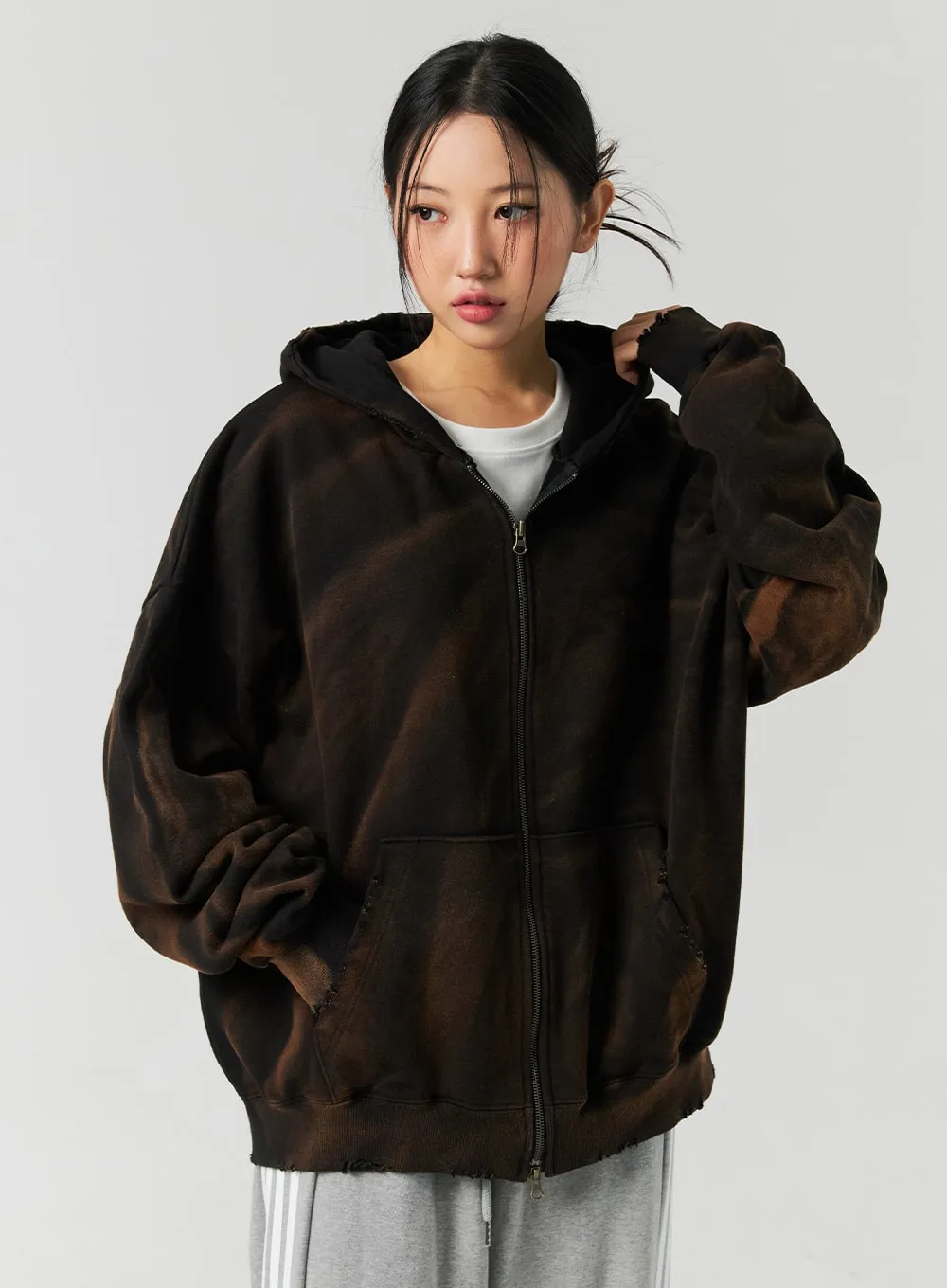 Oversized Zip-Up Hoodie CO323