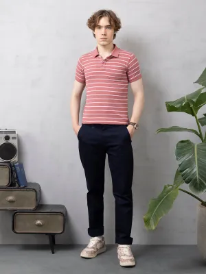 Pink Striped Polo T-Shirt