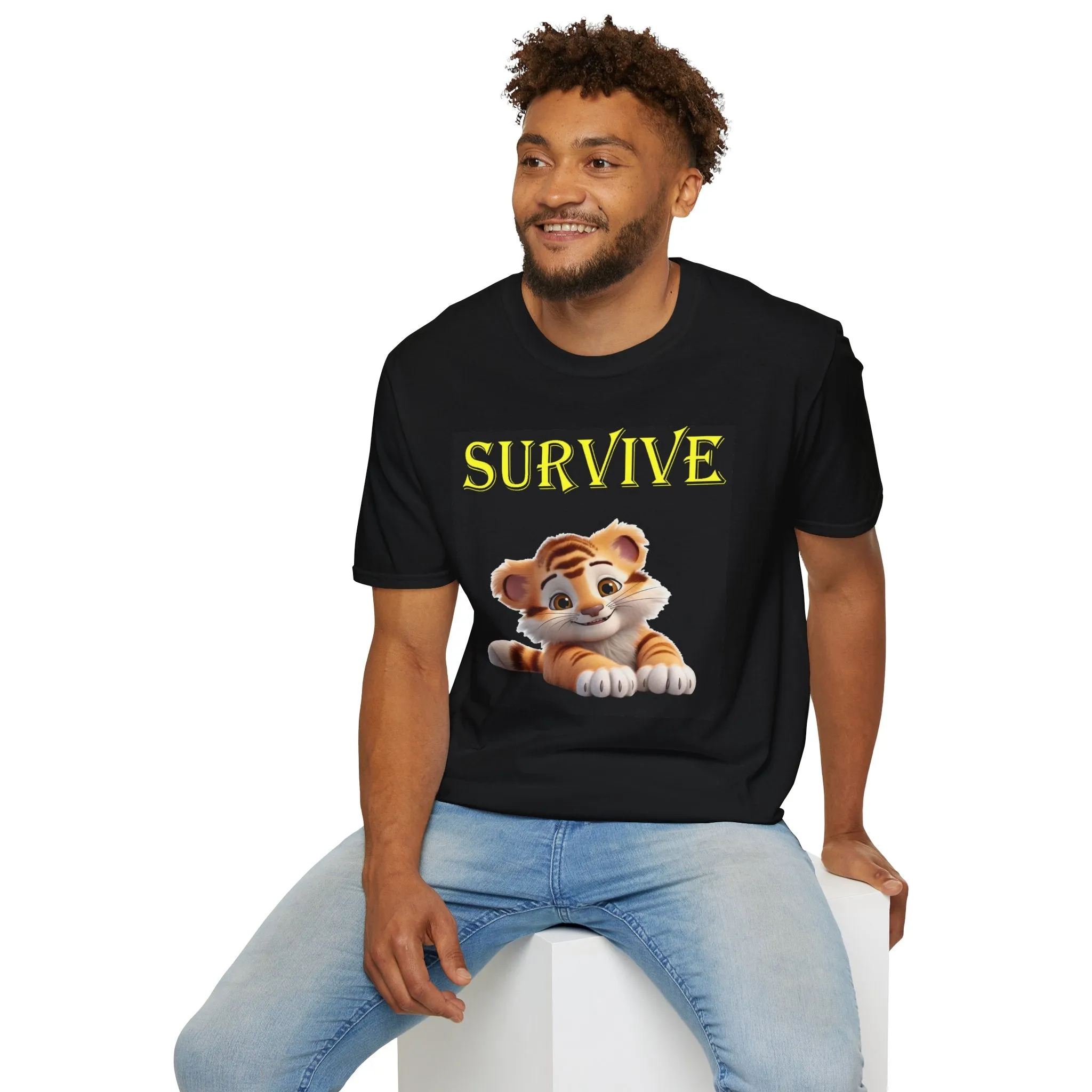 Princess Grace  Survive Tiger Unisex Softstyle T-Shirt  Cute Animal Graphic Tee