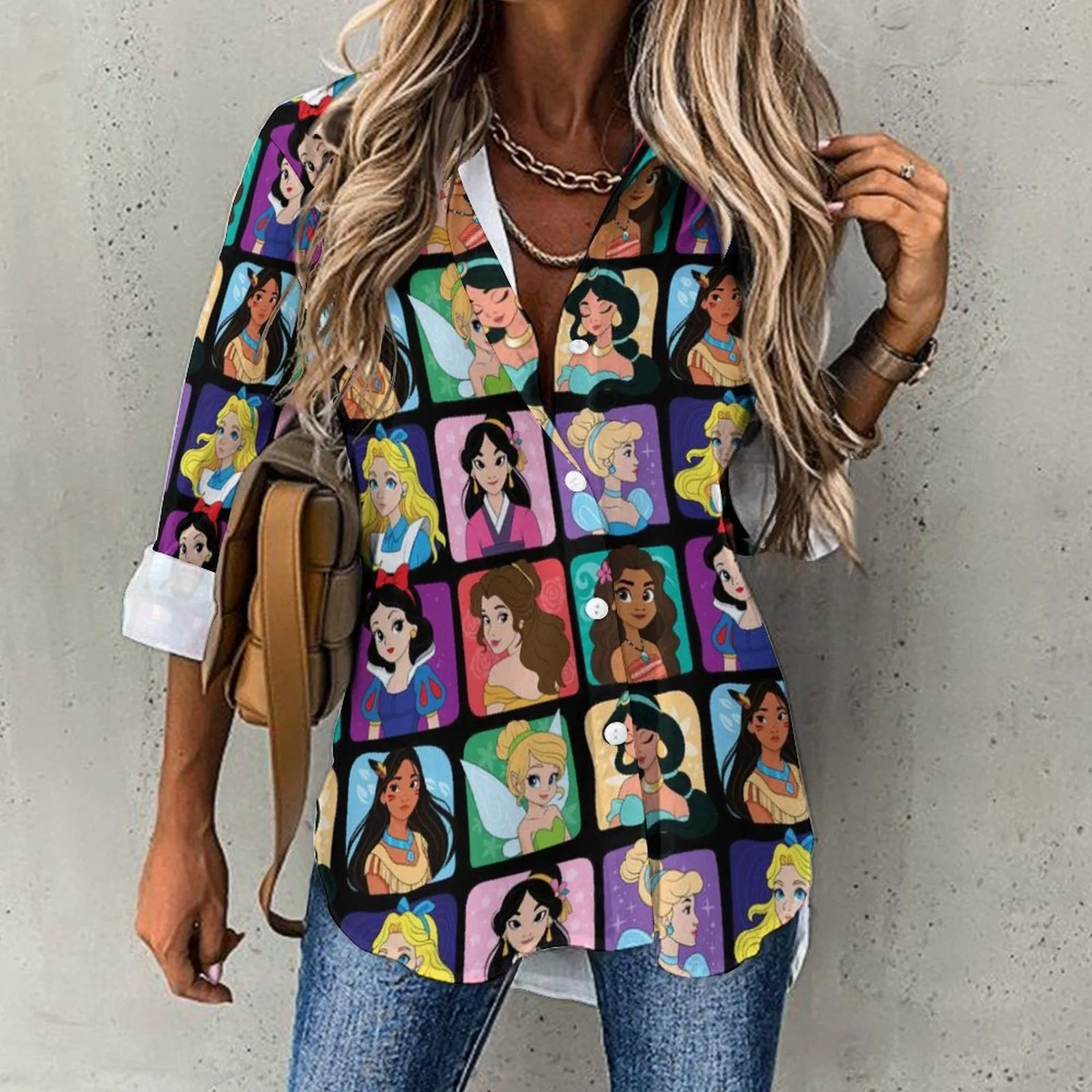 Princess Portraits Long Sleeve Button Up Blouse