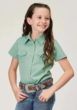 Roper Five Star Girls (Blue) - Girl's Western Snap Shirts