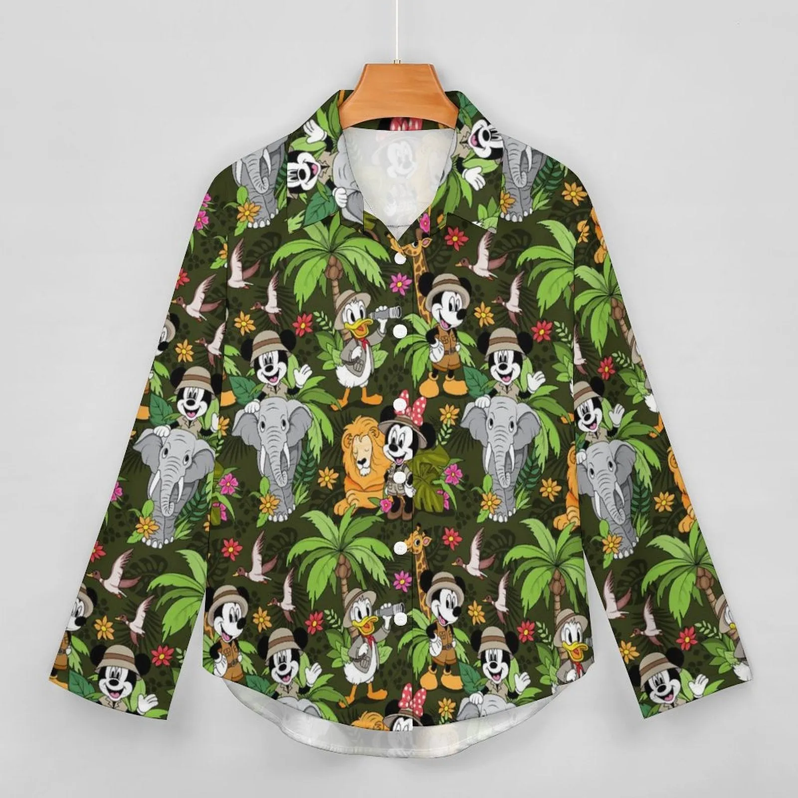 Safari Long Sleeve Button Up Blouse