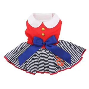 Sailor Girl Dog Dress/Matching Leash