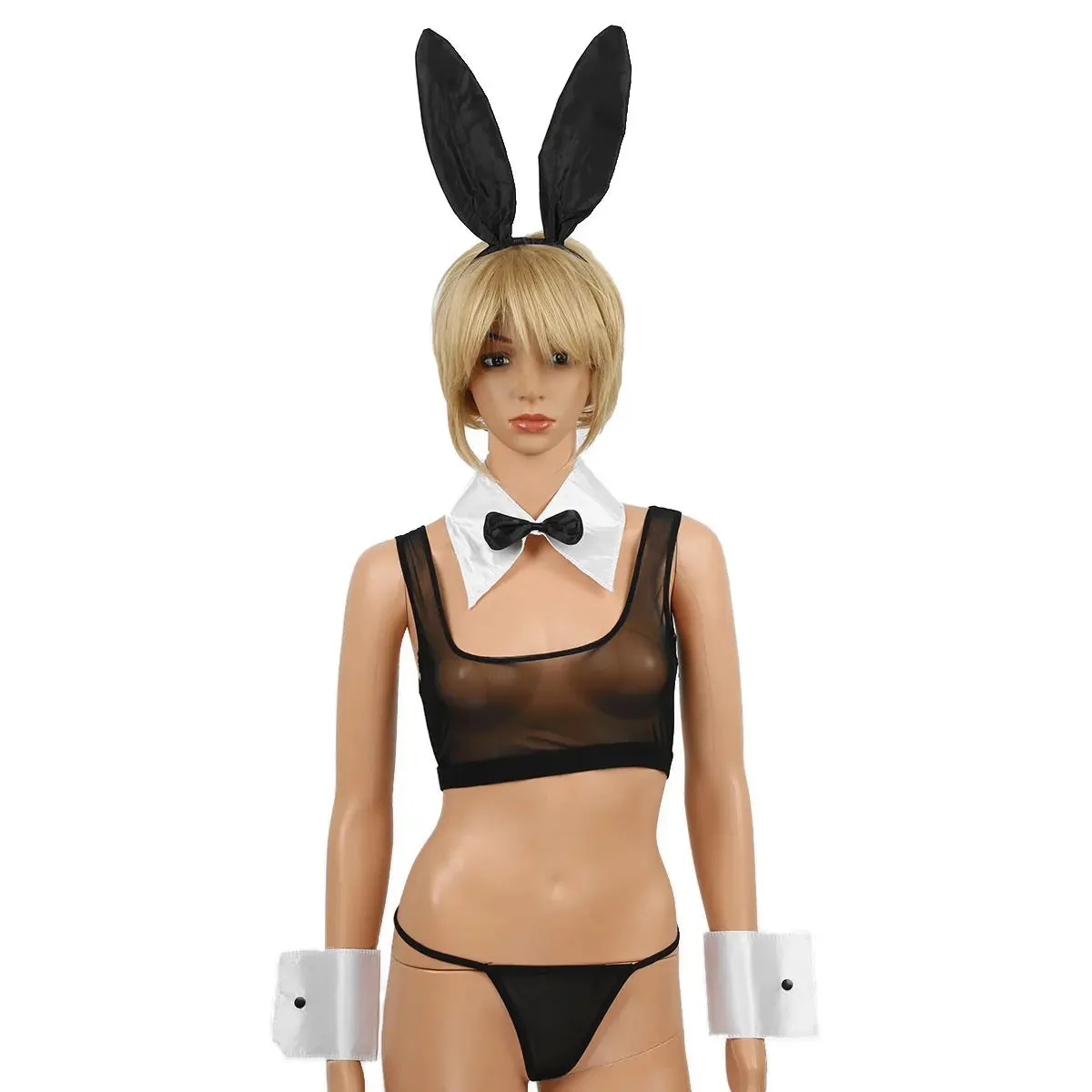 Sexy Playboy Bunny Rabbit Accessories Pack - Cuffs, Ears & Collar Bow Tie