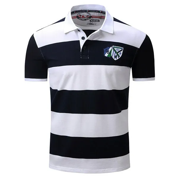 Shirts Short Sleeve Spring Summer Mens Stripes Pattern Polo