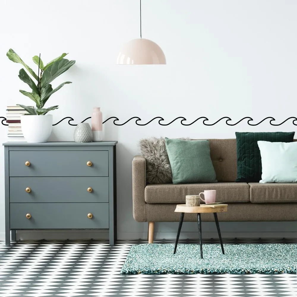 Simplistic Waves Peel and Stick Wall Decals