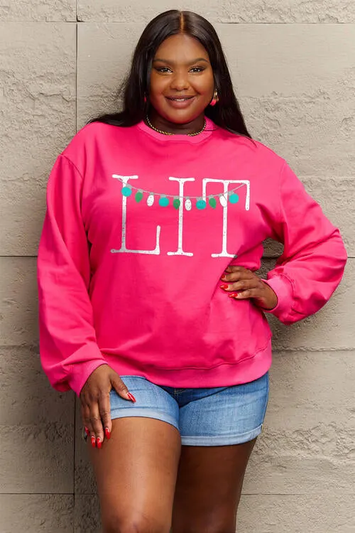 Simply Love Full Size LIT Long Sleeve Sweatshirt