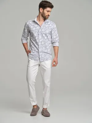 Slim fit Resort printed organic cotton casual shirt