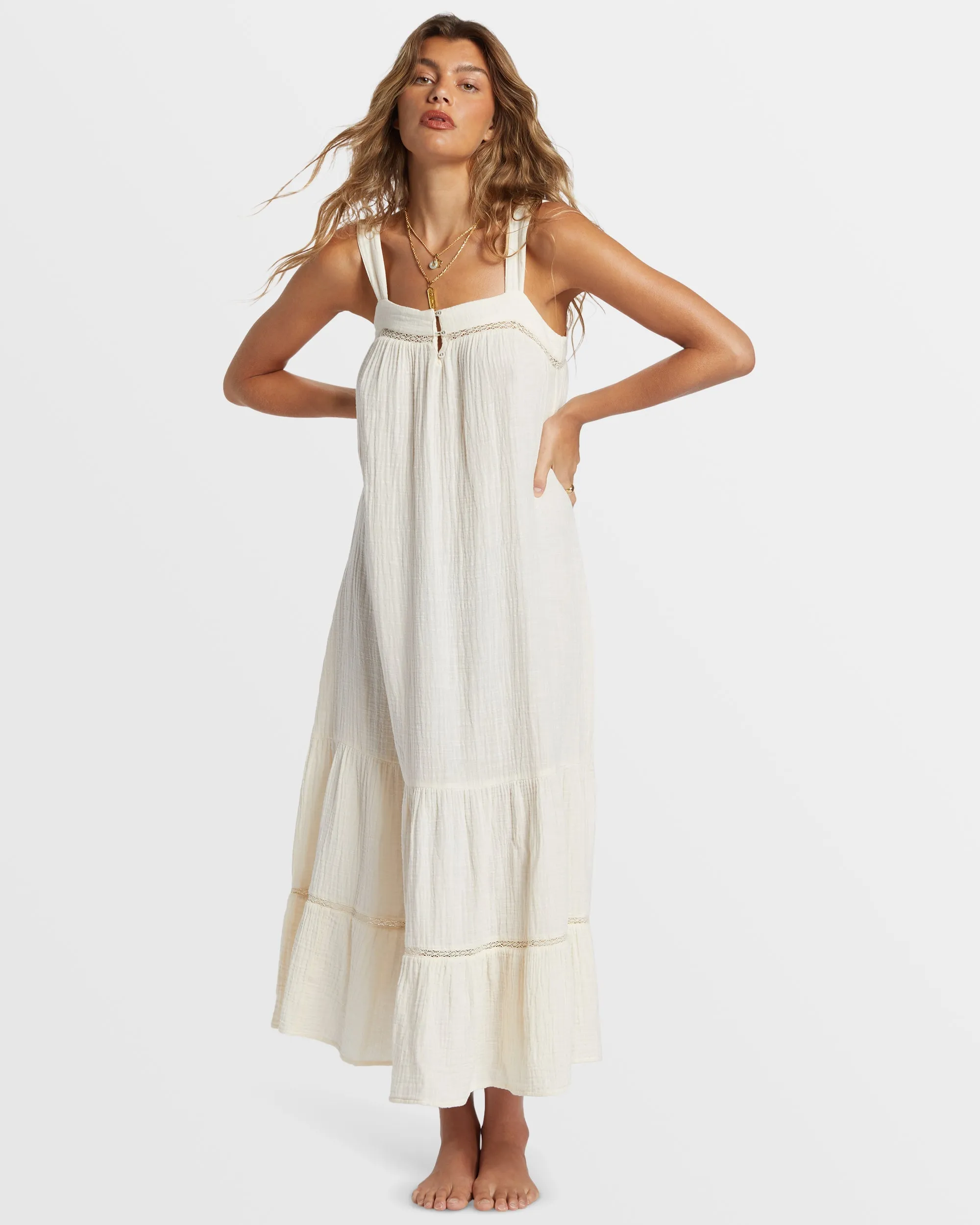 Summers End Maxi Dress - White Cap