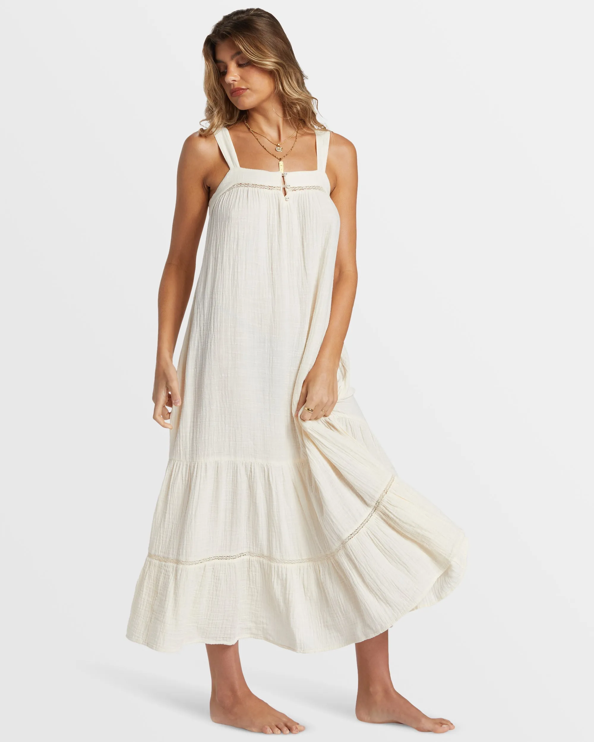 Summers End Maxi Dress - White Cap