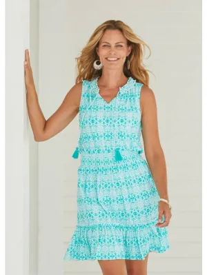 Sunshine Shores Sleeveless Ruffle Dress from *Cabana Life