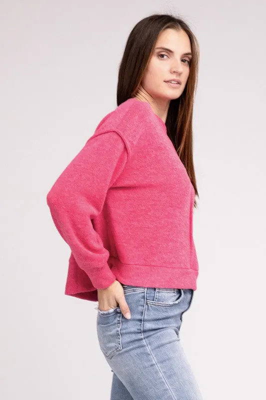 TEEK - Brushed Hi-Low Hem Sweater