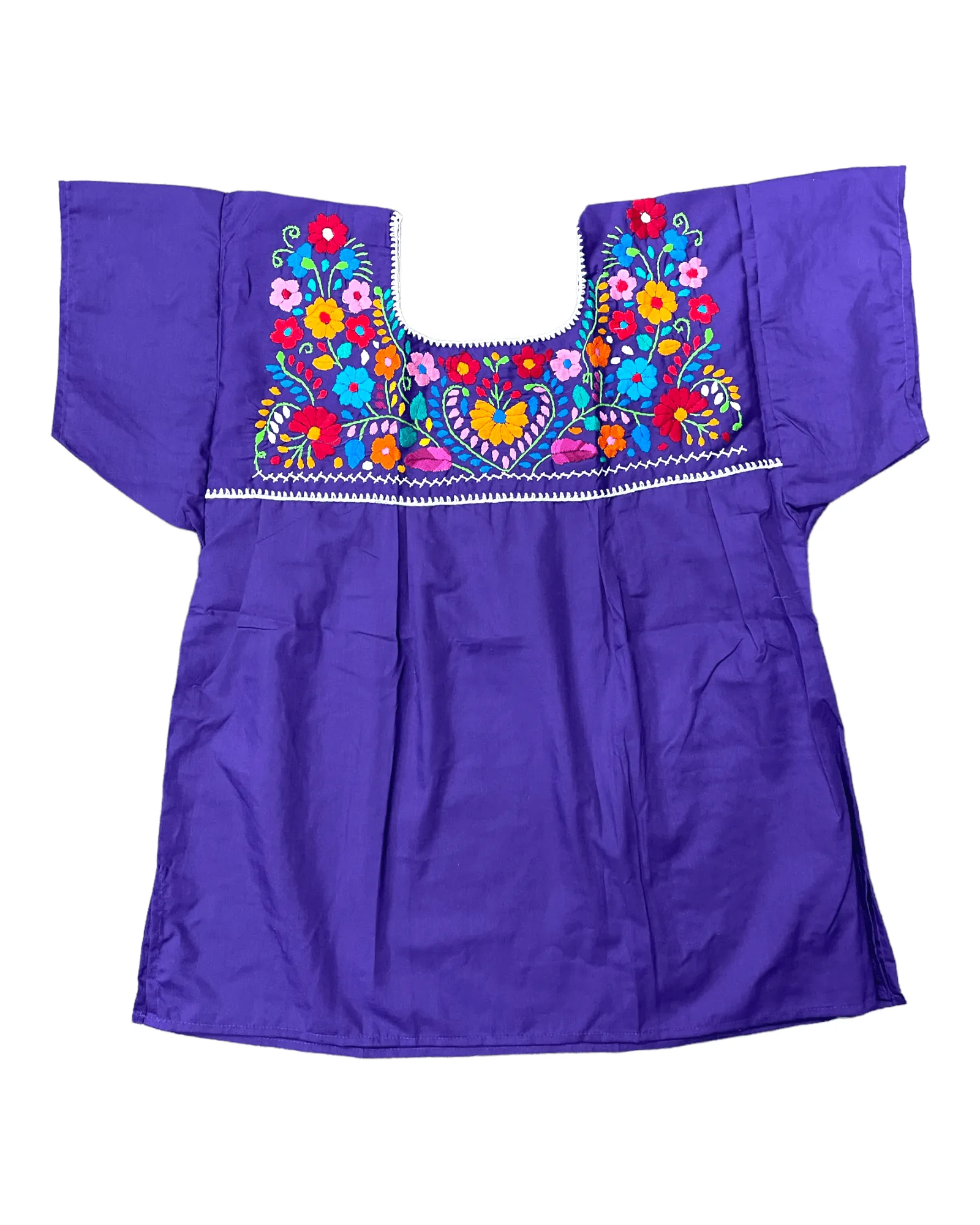 Tehuacan Embroidered Blouse Purple