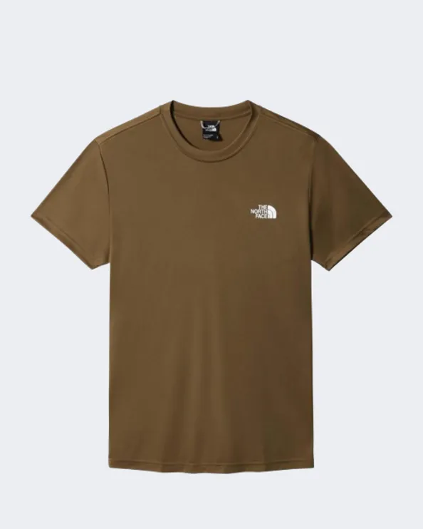 The North Face Reaxion Red Box Men Hiking T-Shirt Military Olive