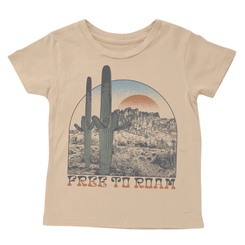 Tiny Whales - Free to Roam Tee in Wheat (4T)