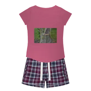 Tree Stump Women's Sleepy Tee and Flannel Short