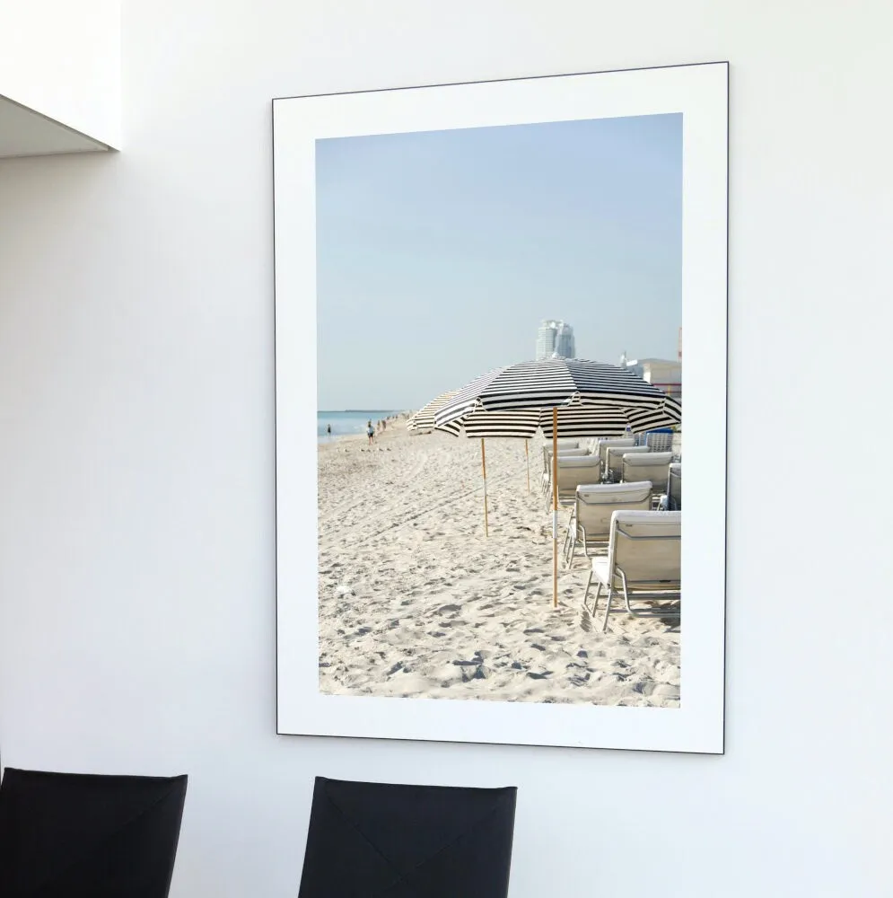 Umbrellas On The Beach Photography PRINTABLE WALL ART, Beach Umbrella, Peaceful Wall Art, Neutral Wall Art, Modern Coastal Wall Art