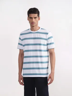 WES Lounge Light Blue Striped Relaxed-Fit T-Shirt