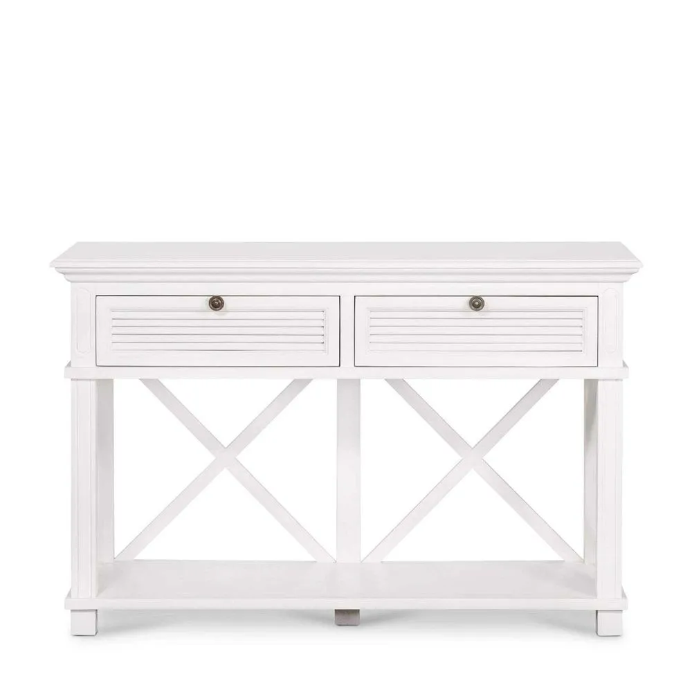 West Beach 2 Drawer Hamptons 130cm Console White