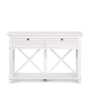 West Beach 2 Drawer Hamptons 130cm Console White