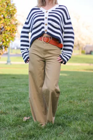 Wide Leg Button Pant