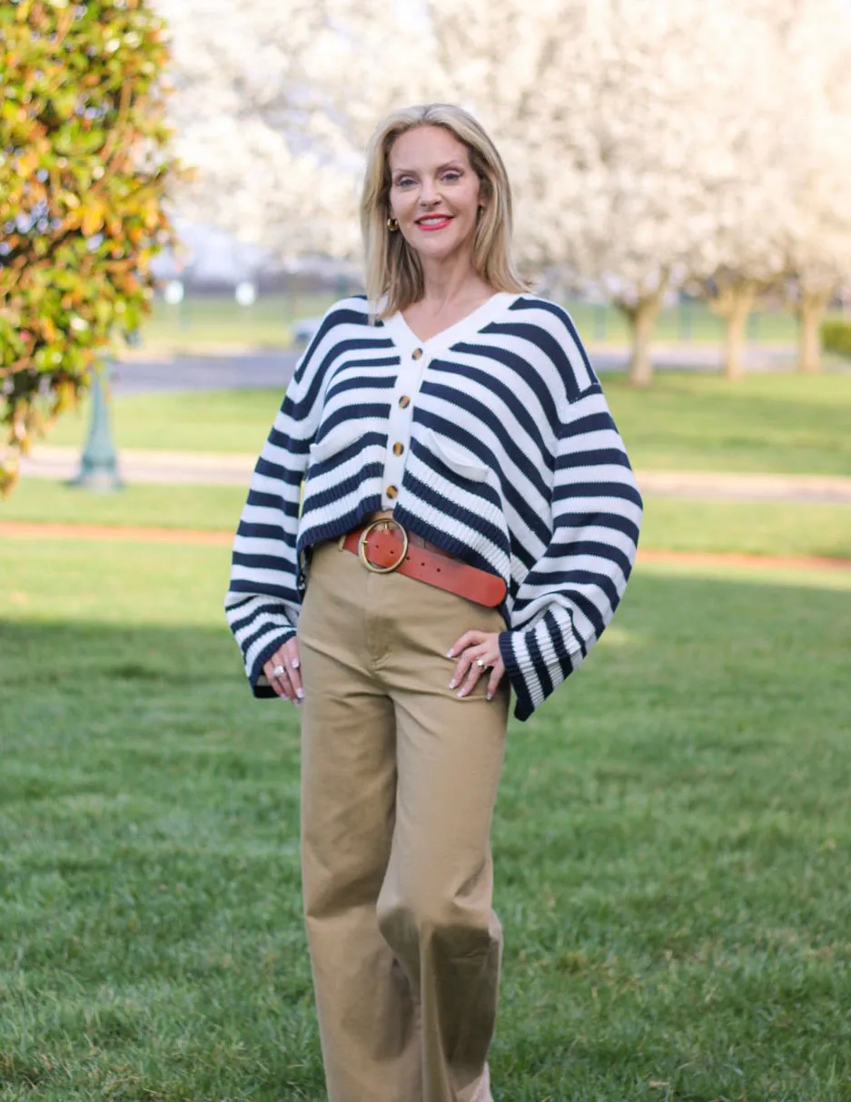 Wide Leg Button Pant