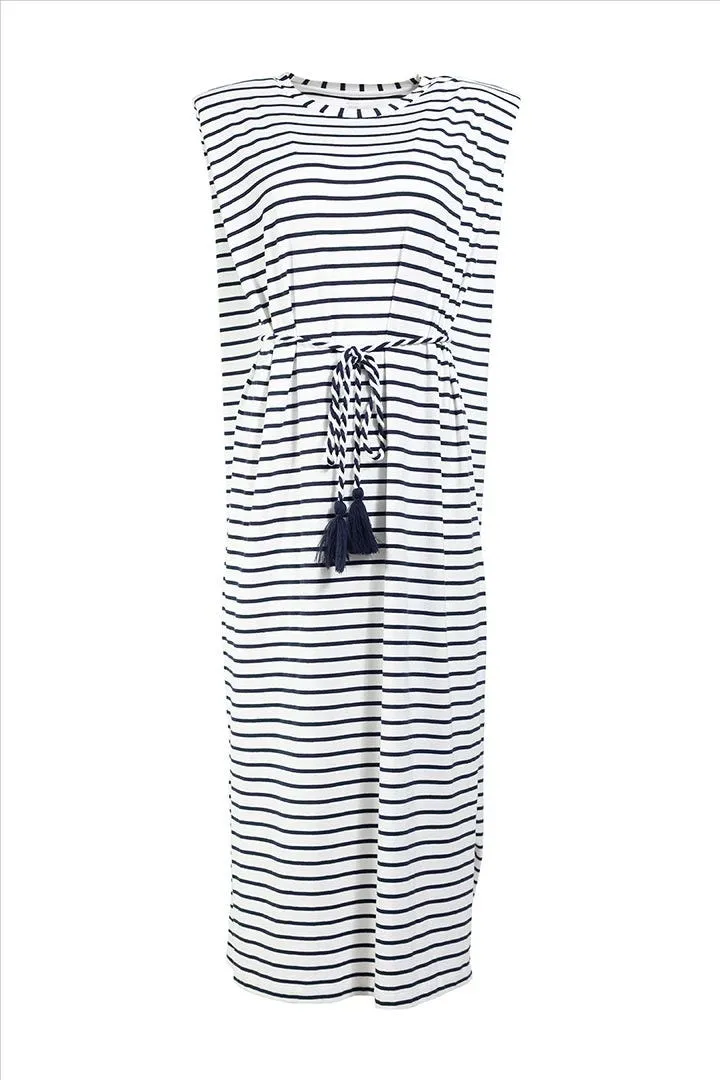 Women's Coral Way Dress  |  White/Navy Stripe