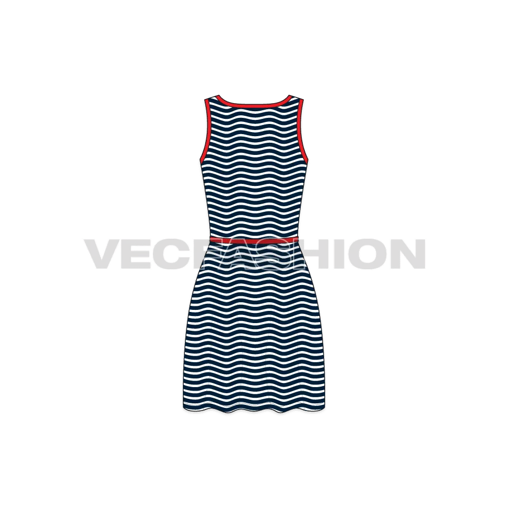 Women's Striped Frock Dress Fashion