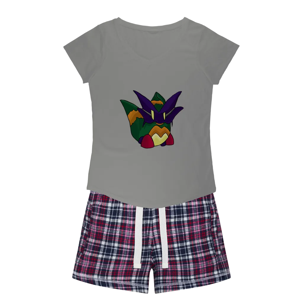 Worril Women's Sleepy Tee and Flannel Short