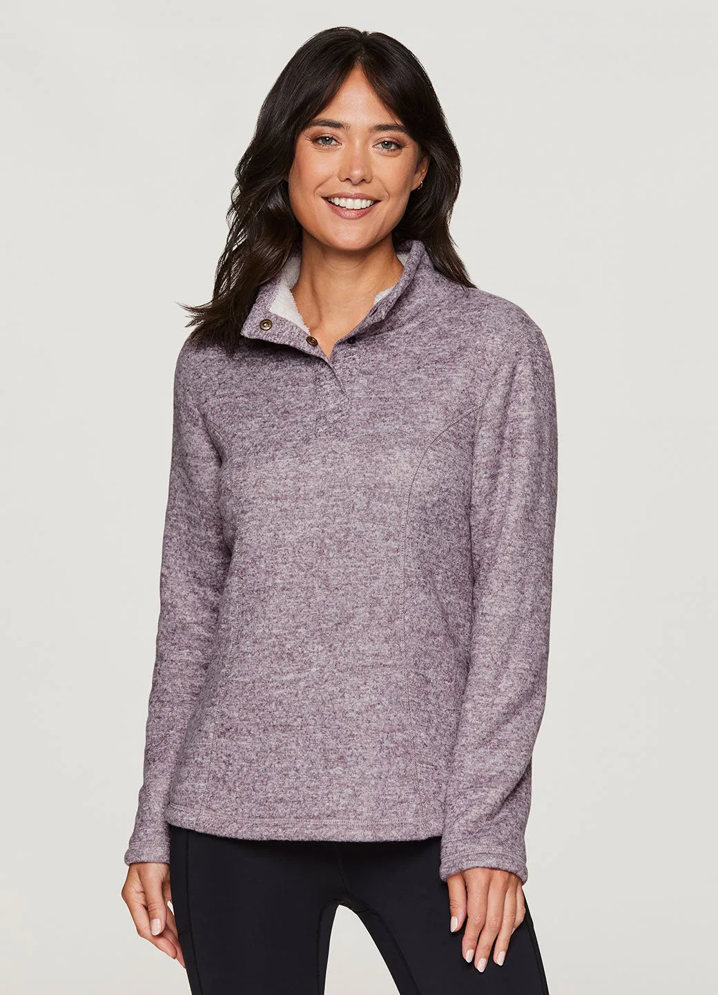 Zena Sherpa Lined Henley Sweater