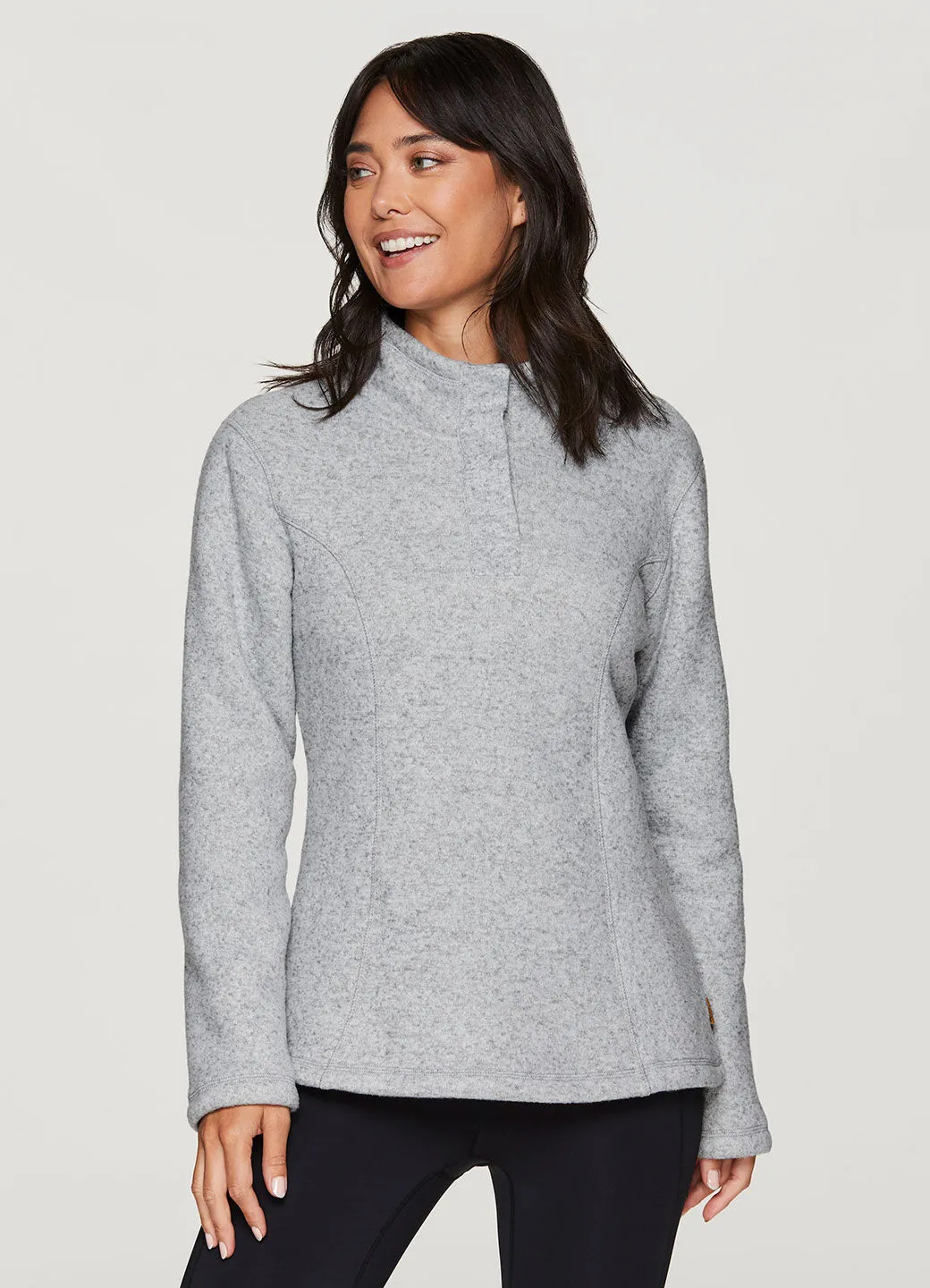 Zena Sherpa Lined Henley Sweater